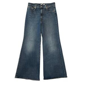 Levi's Ribcage Bell High Rise Zip Fly Wide Leg Flared Denim Jeans Blue Size 31